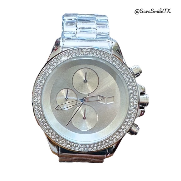 VESTAL ZR2018 Swarovski Silver Stainless Steel 43mm Watch - NWOT - Picture 14 of 15